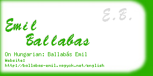 emil ballabas business card